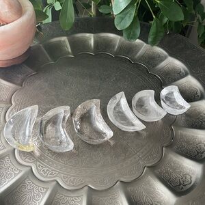 Crystal quartz crescent moon